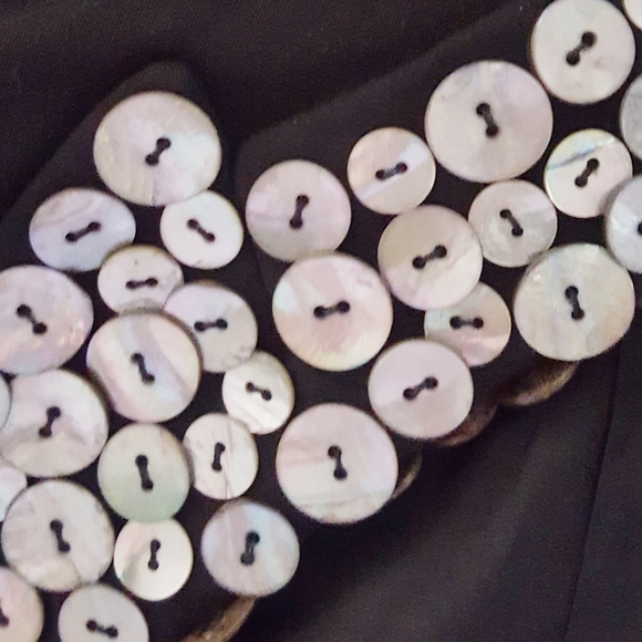 Cache' Vintage Abalone Shell Button Collar‎ Blazer - Picture 7 of 9